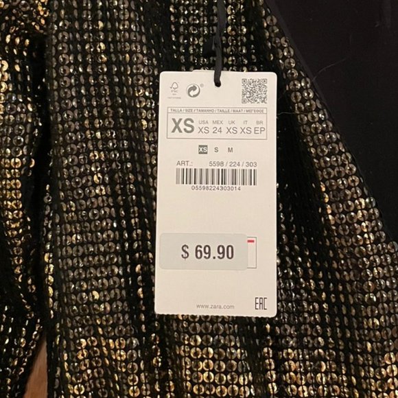Zara Gold Sequin Romper - NWT Size XS - Picture 5 of 5